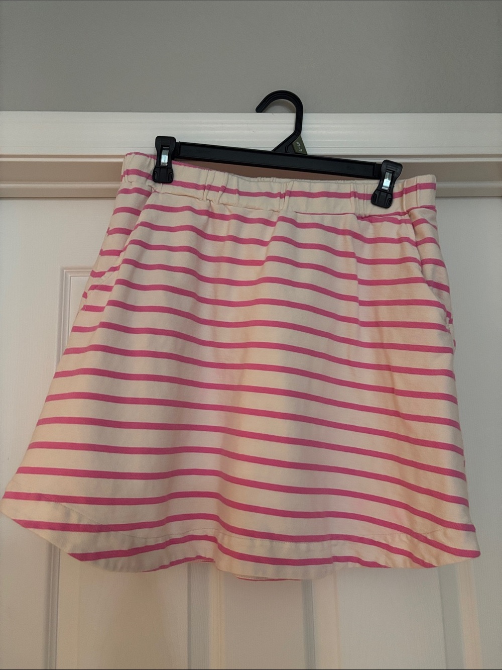 L Fresh Produce Pink Striped Casual Skirt w/ Pockets — Mini